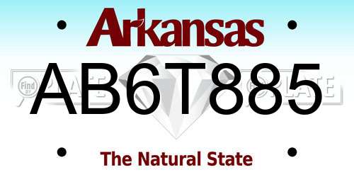 AB6T885 Arkansas License Plate