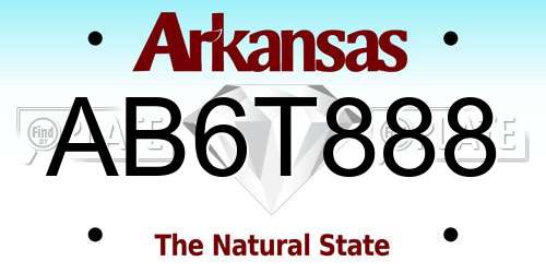 AB6T888 Arkansas License Plate