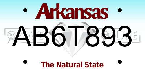 AB6T893 Arkansas License Plate