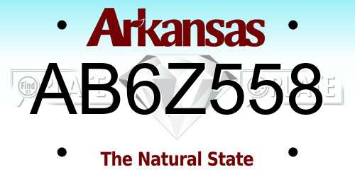 AB6Z558 Arkansas License Plate
