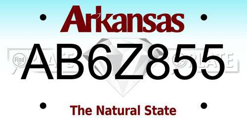AB6Z855 Arkansas License Plate