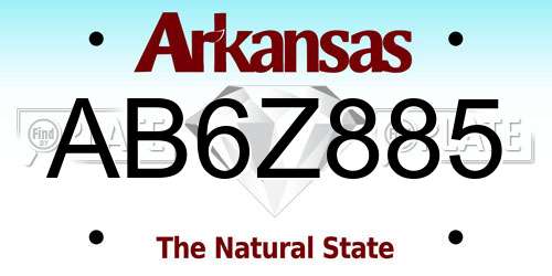 AB6Z885 Arkansas License Plate