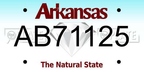 AB71125 Arkansas License Plate