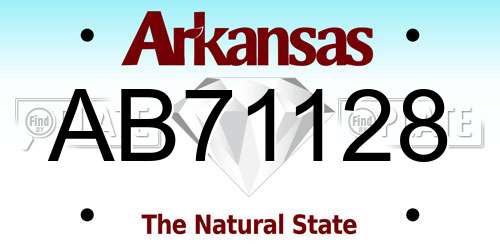 AB71128 Arkansas License Plate