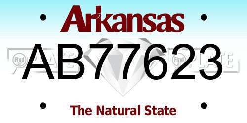 AB77623 Arkansas License Plate