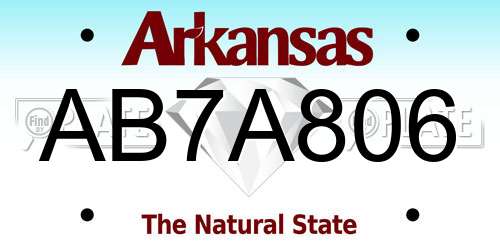 AB7A806 Arkansas License Plate