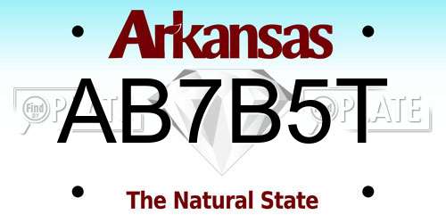 AB7B5T Arkansas License Plate