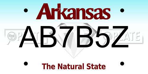 AB7B5Z Arkansas License Plate