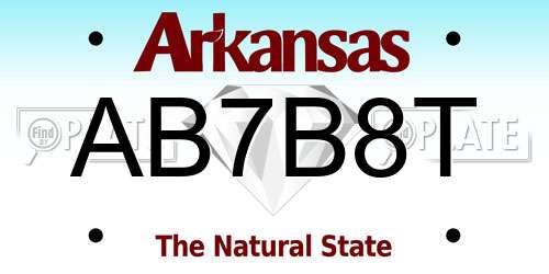 AB7B8T Arkansas License Plate