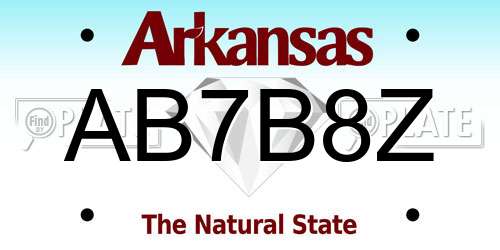 AB7B8Z Arkansas License Plate