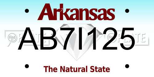 AB7I125 Arkansas License Plate