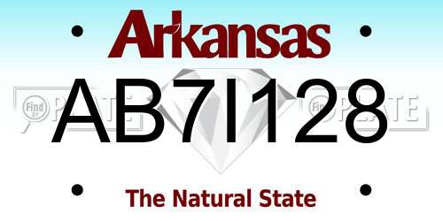 AB7I128 Arkansas License Plate