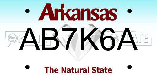 AB7K6A Arkansas License Plate
