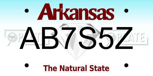 AB7S5Z Arkansas License Plate