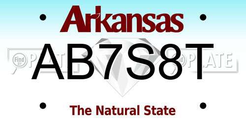 AB7S8T Arkansas License Plate