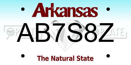 AB7S8Z Arkansas License Plate