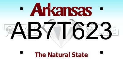 AB7T623 Arkansas License Plate