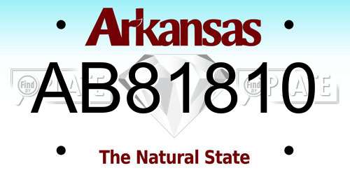 AB81810 Arkansas License Plate