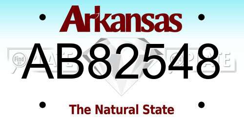 AB82548 Arkansas License Plate