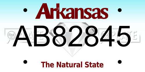 AB82845 Arkansas License Plate