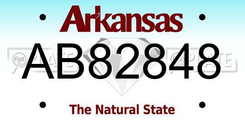 AB82848 Arkansas License Plate