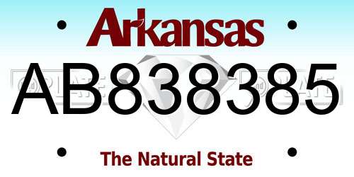 AB838385 Arkansas License Plate