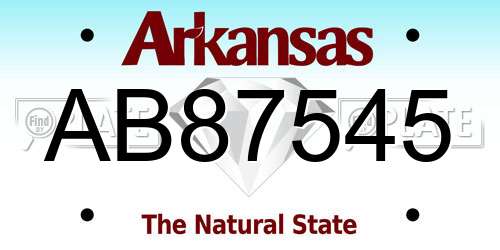 AB87545 Arkansas License Plate