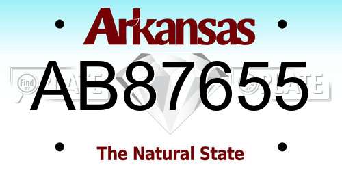 AB87655 Arkansas License Plate
