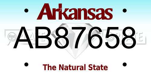 AB87658 Arkansas License Plate
