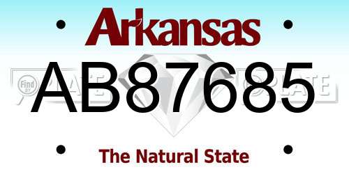 AB87685 Arkansas License Plate