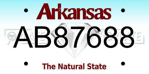 AB87688 Arkansas License Plate