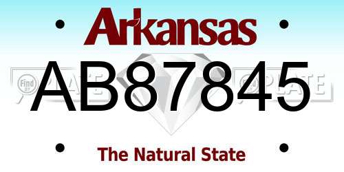 AB87845 Arkansas License Plate