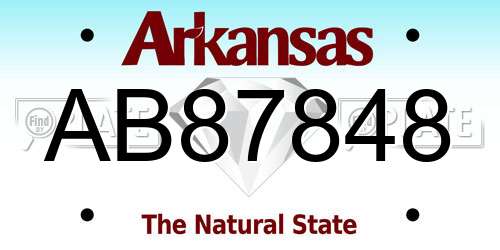 AB87848 Arkansas License Plate