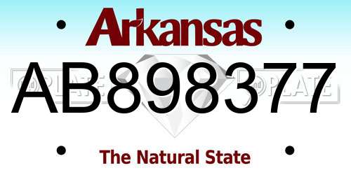 AB898377 Arkansas License Plate