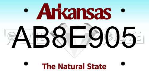 AB8E905 Arkansas License Plate