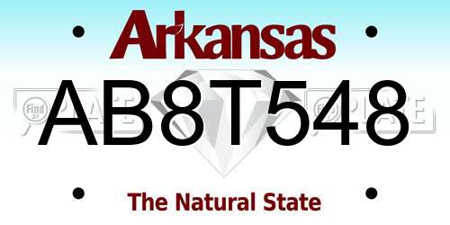 AB8T548 Arkansas License Plate