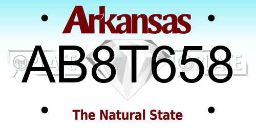 AB8T658 Arkansas License Plate