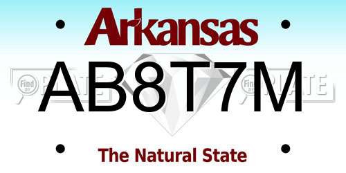 AB8T7M Arkansas License Plate