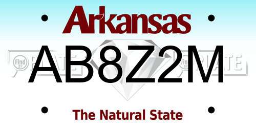 AB8Z2M Arkansas License Plate