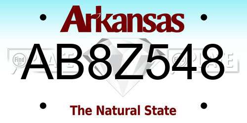 AB8Z548 Arkansas License Plate