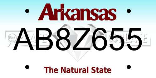 AB8Z655 Arkansas License Plate
