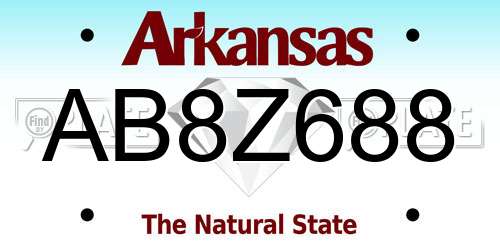 AB8Z688 Arkansas License Plate