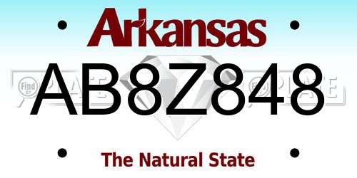 AB8Z848 Arkansas License Plate