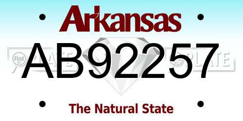 AB92257 Arkansas License Plate