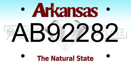 AB92282 Arkansas License Plate