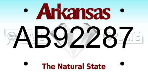 AB92287 Arkansas License Plate