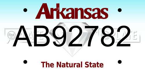 AB92782 Arkansas License Plate