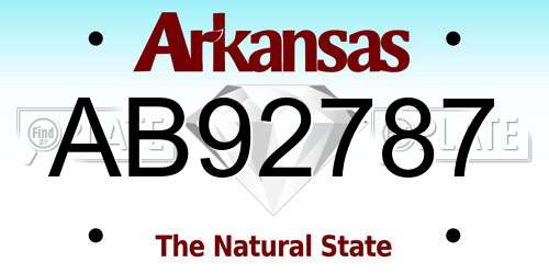 AB92787 Arkansas License Plate