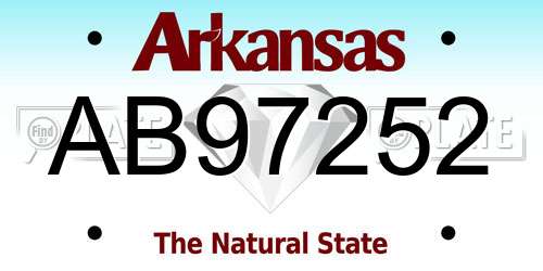 AB97252 Arkansas License Plate