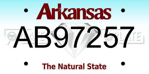 AB97257 Arkansas License Plate
